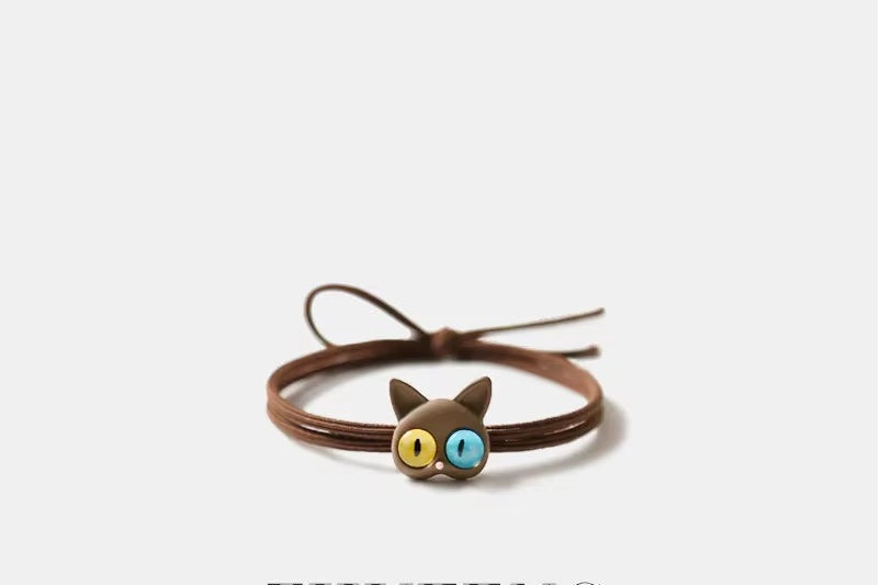 Cute Cat Bracelet – Cartoon Rubber Band for Girls & Women, Daily Wear & Gifts
