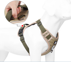 No‑Pull Reflective Dog Harness – Adjustable Soft Oxford Vest for Medium & Large Dogs, Secure Buckles & Padded Design – Red & Blue