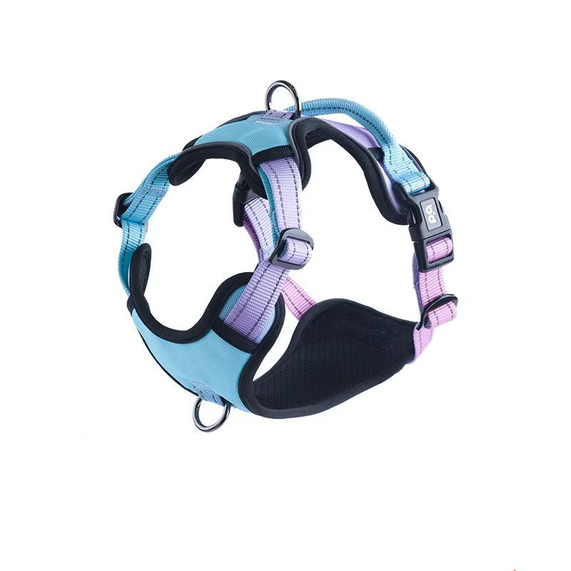 Adjustable Nylon Dog Harness Vest Reflective Soft Breathable No Pull Dog Harness Pet Harness Leash for Small Large Dogs