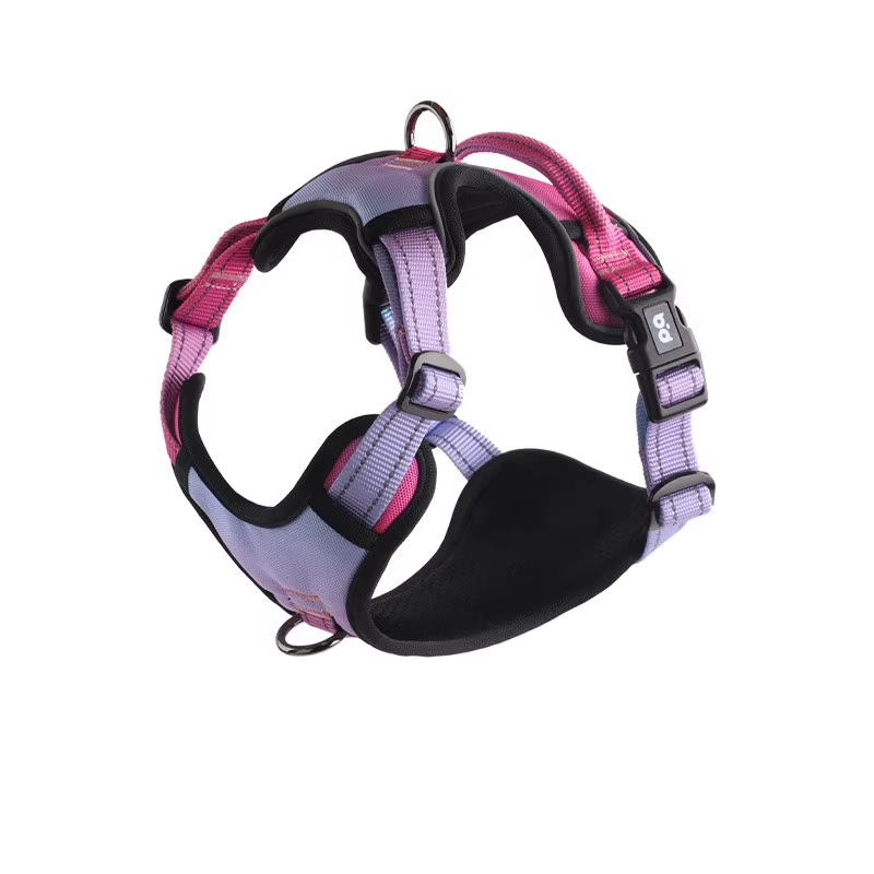 Adjustable Nylon Dog Harness Vest Reflective Soft Breathable No Pull Dog Harness Pet Harness Leash for Small Large Dogs