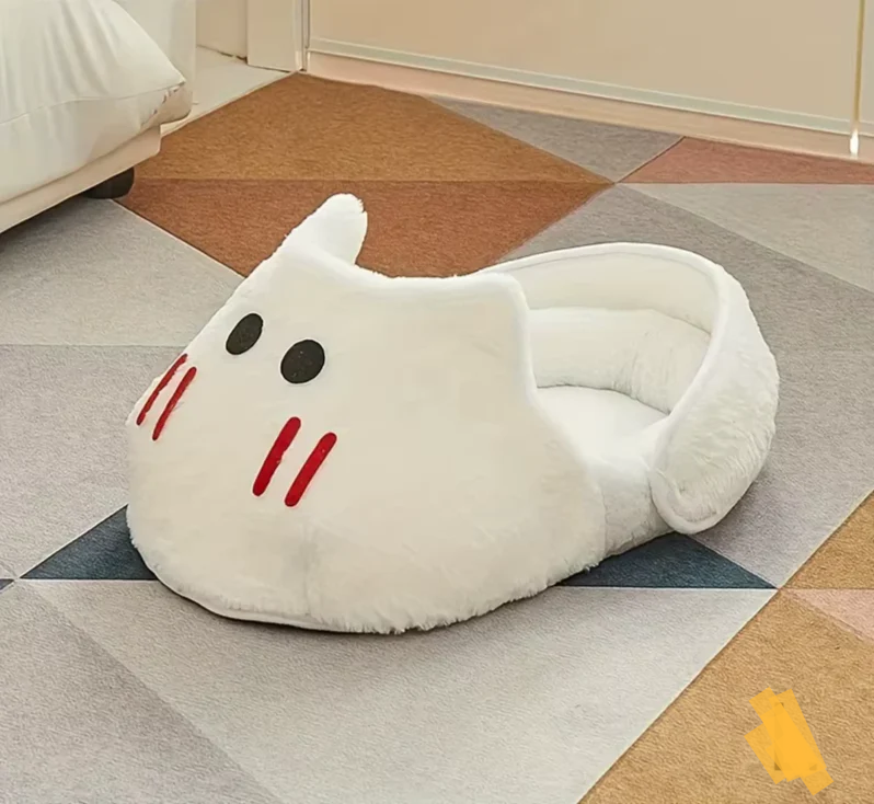 Adorable Slipper-Shaped Cat Bed, Plush Sofa with Soft Cushion for Small Cats, Cozy & Washable Pet Lounger, Non-Slip Bottom