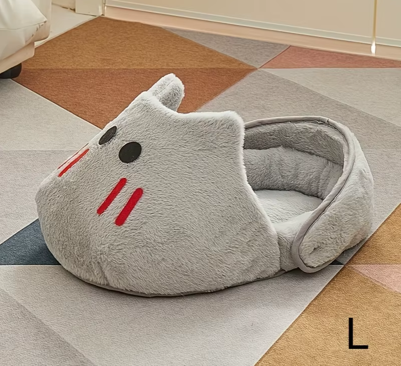 Adorable Slipper-Shaped Cat Bed, Plush Sofa with Soft Cushion for Small Cats, Cozy & Washable Pet Lounger, Non-Slip Bottom