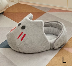 Adorable Slipper-Shaped Cat Bed, Plush Sofa with Soft Cushion for Small Cats, Cozy & Washable Pet Lounger, Non-Slip Bottom
