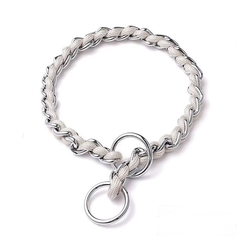 Walking Dog Leash with Continuous Bite Resistance P-Chain P-Shaped Rope Collar anti Bite Break Medium-Sized Large Dog Pet Chain
