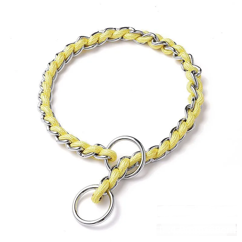 Walking Dog Leash with Continuous Bite Resistance P-Chain P-Shaped Rope Collar anti Bite Break Medium-Sized Large Dog Pet Chain