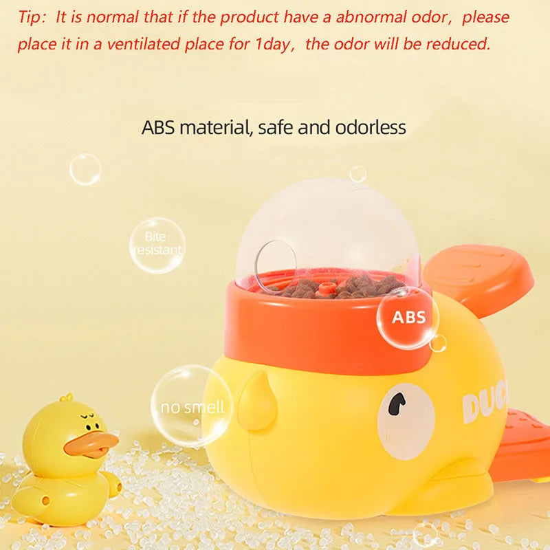 Interactive Little Yellow Duck Pet Feeder – Puzzle Food Dispenser Toy for Dogs & Cats | Anti‑Slip Bottom, Slow Feeder, Puppy Training Food Machine