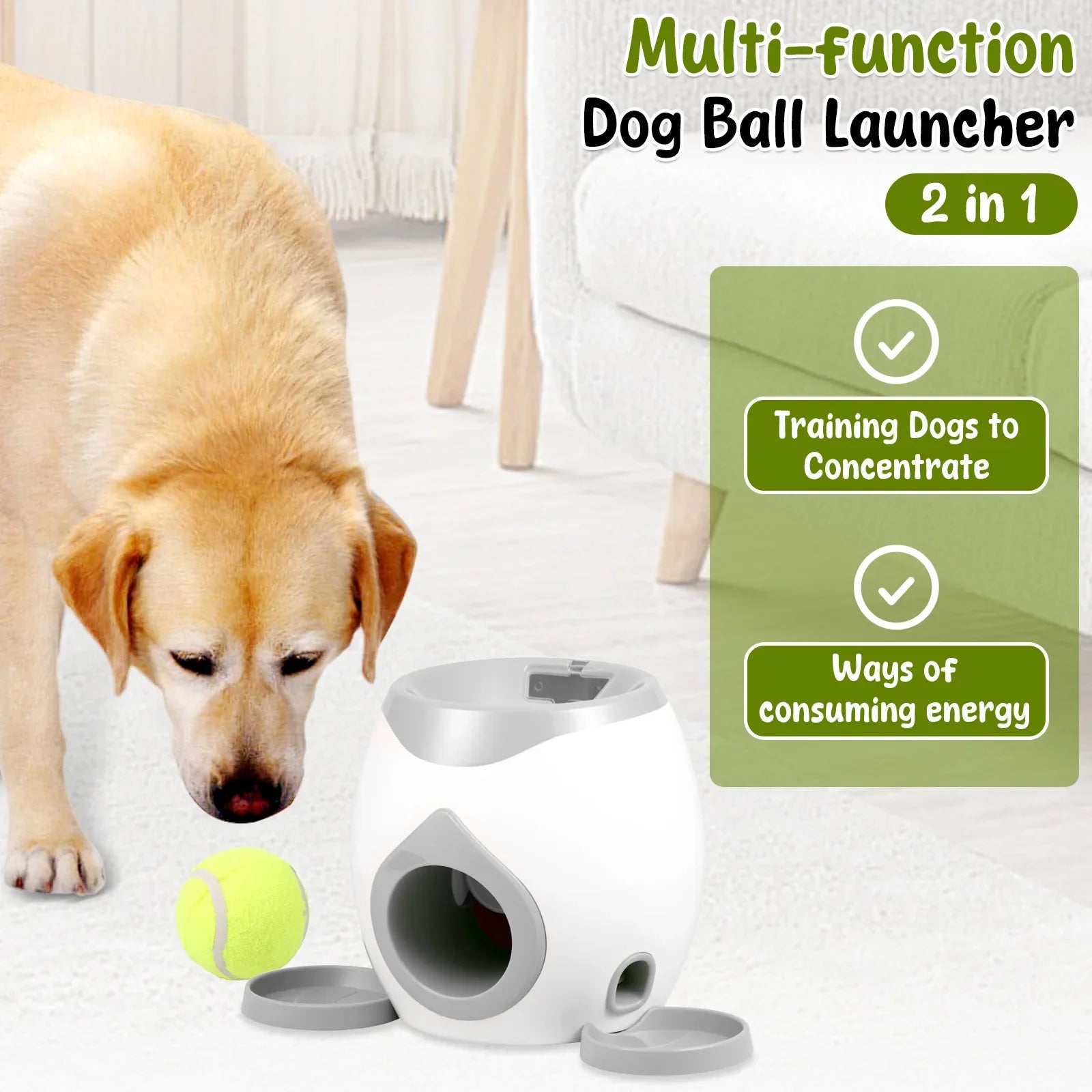 Automatic Dog Ball Launcher – Interactive Treat‑Dispensing Training Toy