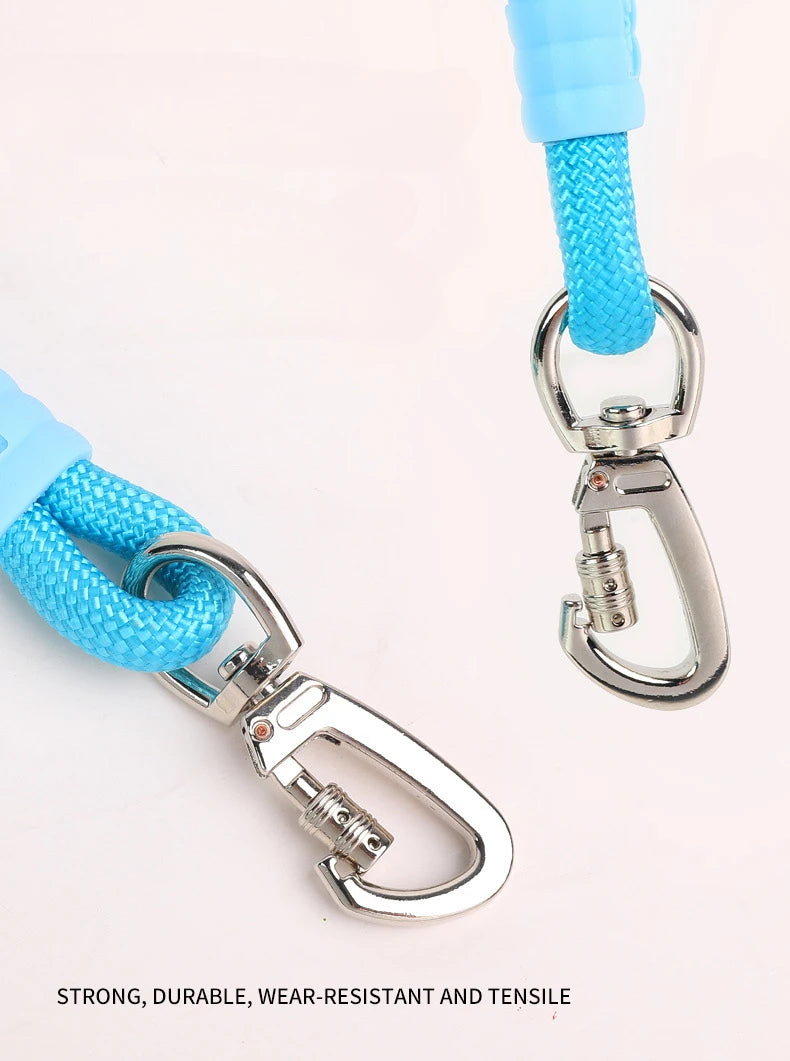 Hands-Free Dog Leash with Adjustable Waist Belt - Heavy-Duty Climbing Rope Running and Jogging Lead with Soft Padded Control Handle