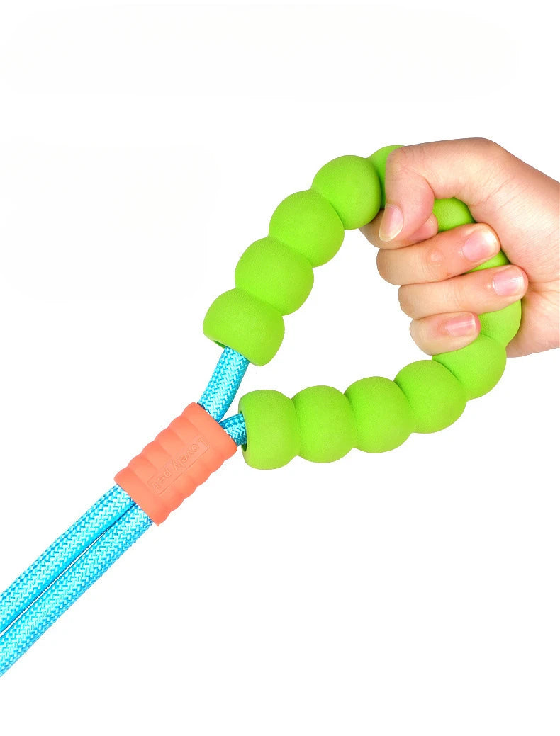 Hands-Free Dog Leash with Adjustable Waist Belt - Heavy-Duty Climbing Rope Running and Jogging Lead with Soft Padded Control Handle