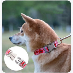 Creative Nylon Dog’S Neck Collar Printing Adjustable Unisex Accessories for Kitten Walking Exercise Durable Pet Puppy Necklace