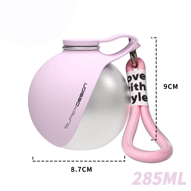 Small Dog Water Bottle 285ML Stainless Steel Convenient Dog Drink Dispenser Puppy Travel Portable Water Bowl