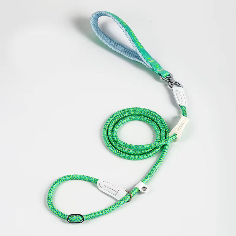 Durable Rope Dog Leash for Small & Medium Dogs – 1.8m Training & Walking Lead - Green & Yellow