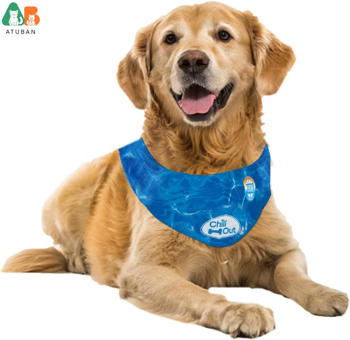 Cooling Neck Wraps for Dogs,Dog Cooling Dog Bandana,Chill Out Blue Dog Collar Cat Collar,Neck Cooler,Neck Cooling