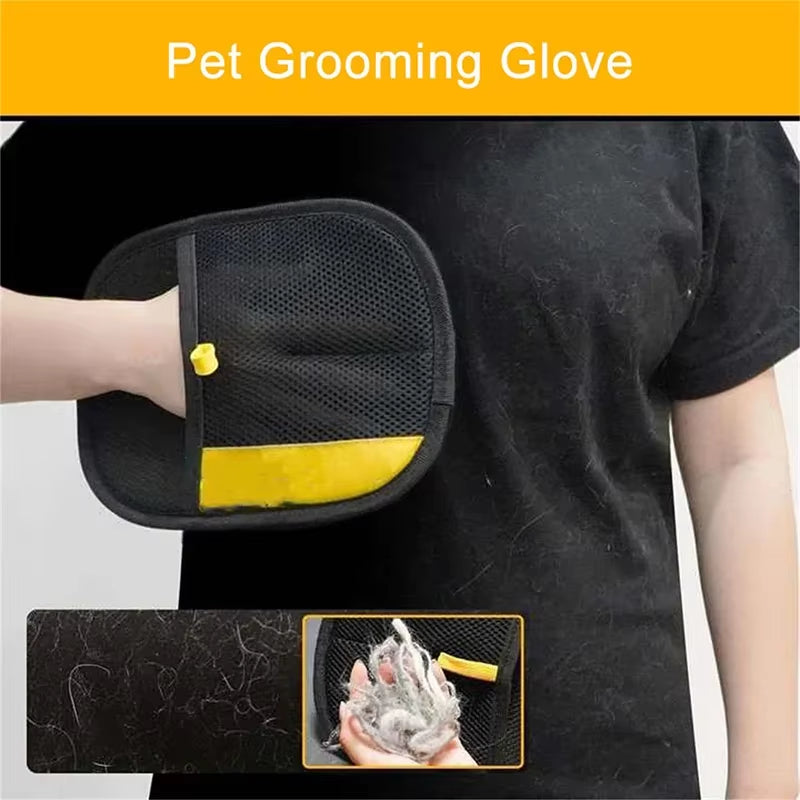 Pet Grooming Electrostatic Hair Removal Gloves for Dogs and Cats - Adhesive Cleaning Brush for Carpets and Clothing