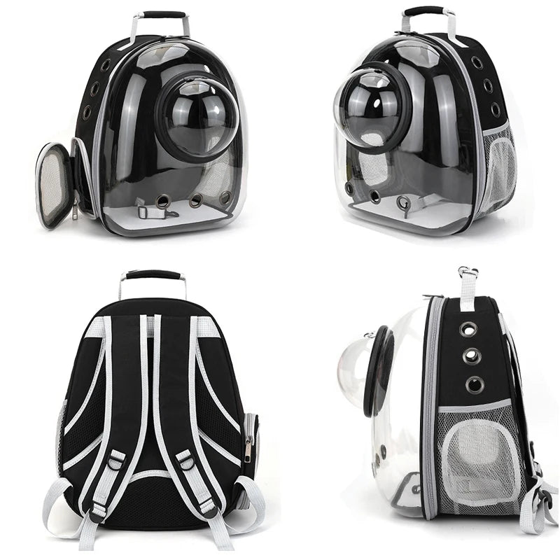 Transparent Pet Carrier Backpack - Breathable Space Capsule for Cats and Dogs, Portable Transport Solution