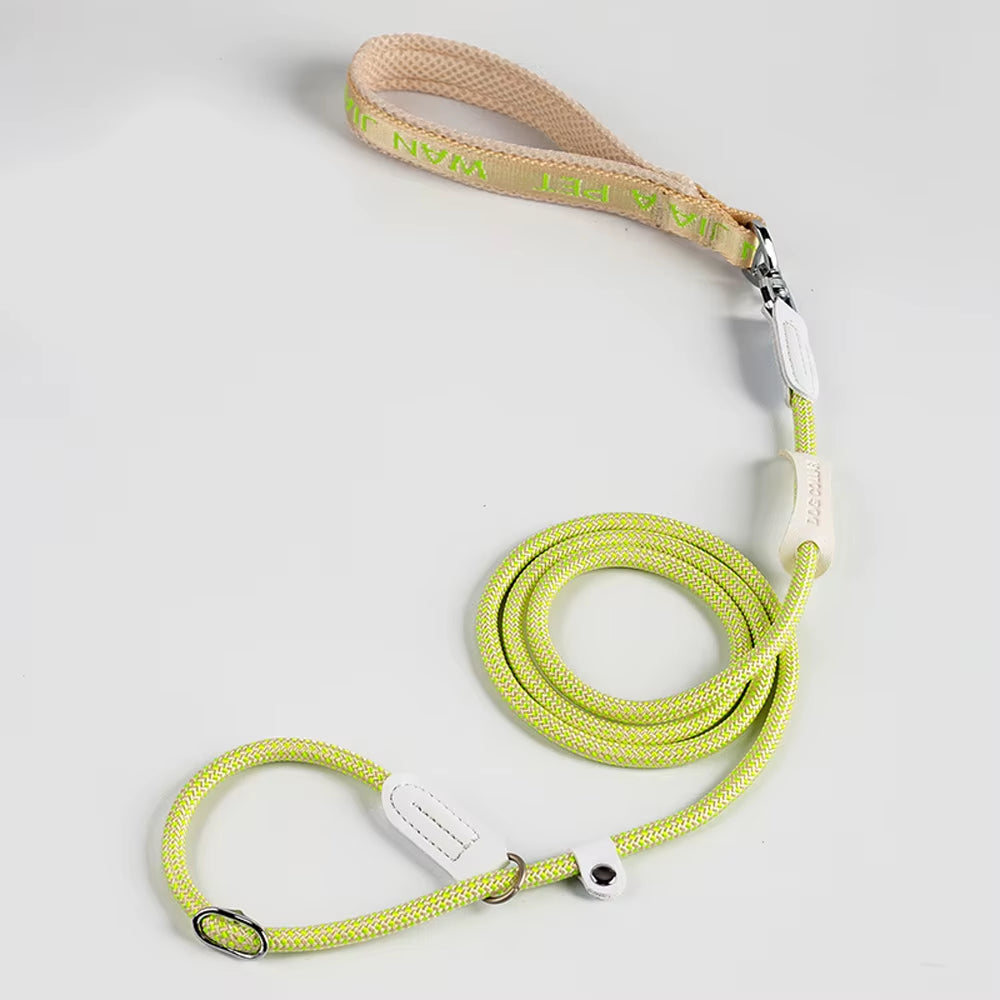 Durable Rope Dog Leash for Small & Medium Dogs – 1.8m Training & Walking Lead - Green & Yellow