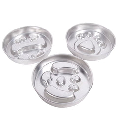 Pet Bone And Footprint Stainless Steel Feeding Bowl