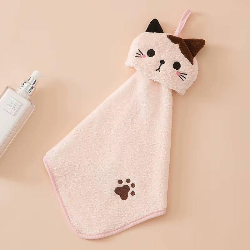 Cat Face Bathroom Hand Towel