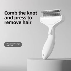 Curved Stainless Steel Pet Grooming Brush - Professional Deshedding Tool for Dogs & Cats