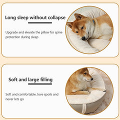 Suede Velvet Dog Bed – Soft PP Cotton Sleeping Mat with Raised Pillow & Anti-Slip Bottom