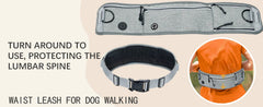 Hands-Free Waist Dog Leash with Zippered Walking Pouch - Reflective Shock-Absorbing Bungee Lead and Dual Padded Handles for Running, Walking, and Jogging