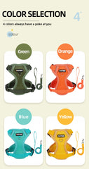 Breathable Summer Mesh Dog Harness and Leash Set - Soft Step-In Escape Proof Puppy Vest for Small Dogs, Teddy, Bichon Frise, and Cats