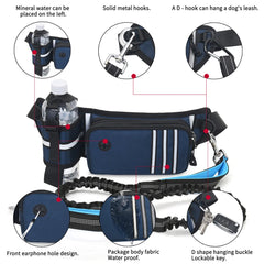 Bungee Waist Dog Leash – Hands‑Free Running & Walking Belt with Fanny Pack, Shock‑Absorbing Lead for Medium & Large Dogs