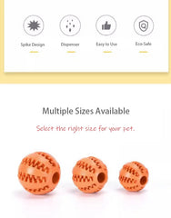 Interactive Dog & Cat Treat Ball - Natural Rubber Dental Chew & IQ Toy