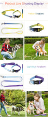 Nylon Adjustable Pet Collar and Leash Set | Durable Walking Traction Lead for Small, Medium, and Large Pets - Pink