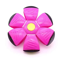 Interactive Dog Flying Disc Ball Toy with LED Lights - Purple