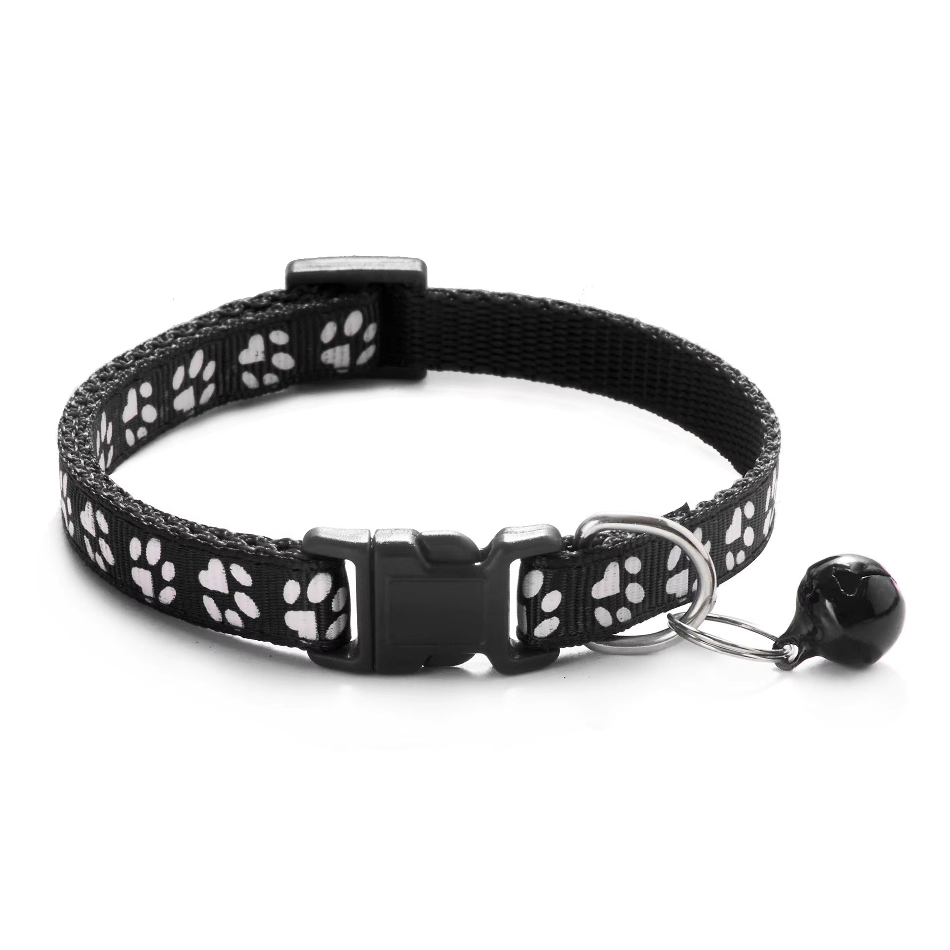 HABO Collar with Bell Cartoon Footprint Colorful Dog Puppy Cat Accessories Kitten Collar Adjustable Safety Bell Ring Necklace