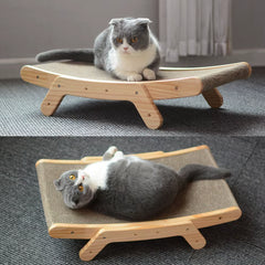 Cat Scratcher Board Wooden Frame - Convertible Design 