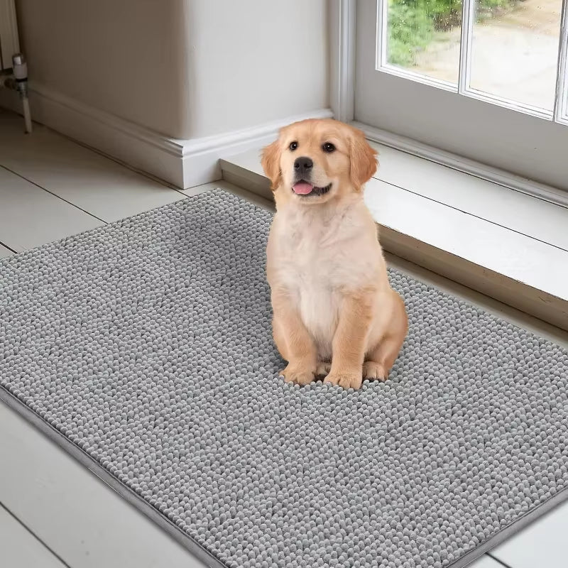 Absorbent Dog Doormat – Quick-Drying Microfiber Mat for Muddy Paws, Non-Slip & Washable