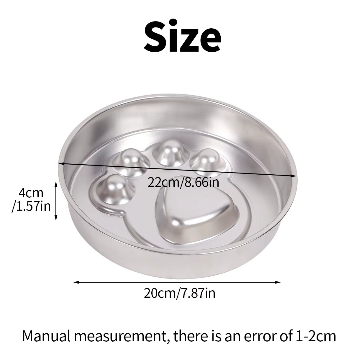 Pet Bone And Footprint Stainless Steel Feeding Bowl