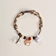 Pet Beaded Necklace Accessories, Skin-Friendly Rope Neck Collar, Dog and Cat Bell Collar to Prevent Getting Lost