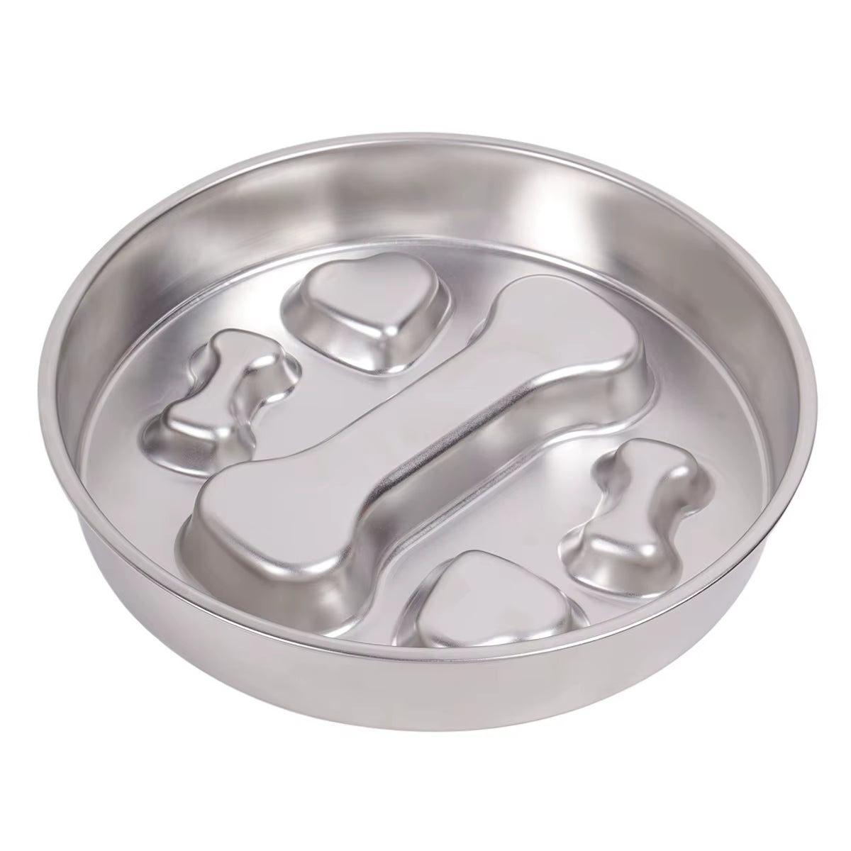 Pet Bone And Footprint Stainless Steel Feeding Bowl