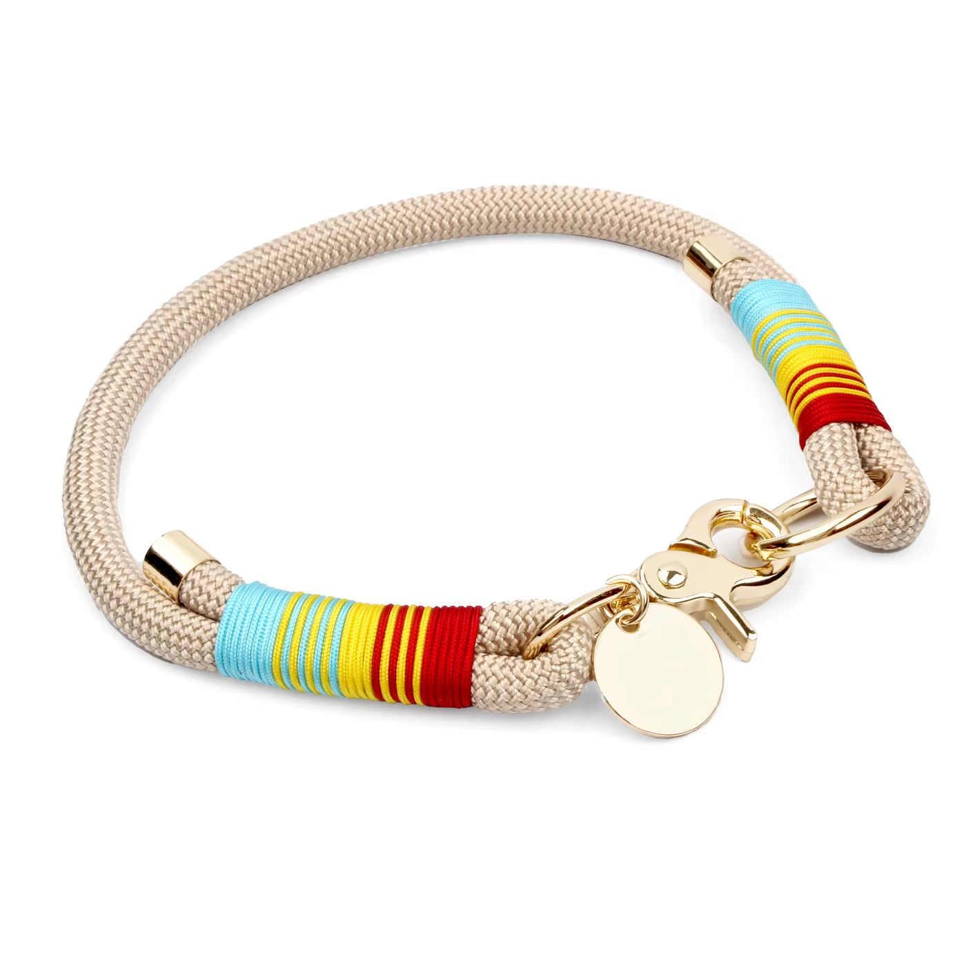 Rainbow Dog Collar Braided Colorful Paracord Pet Dogs Neck Ring Fashion Luxurious Gold Christmas Gifts for Small Medium Dog New