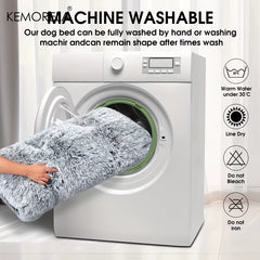 Luxury Large Dog Bed - Plush Fluffy Kennel Mat with Non-Slip Polyester Bottom Washable Durable