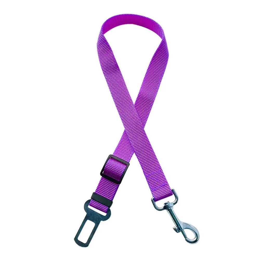 Adjustable Reflective Dog Car Seat Belt Harness with Cushioning and Elasticity for Safe Travel