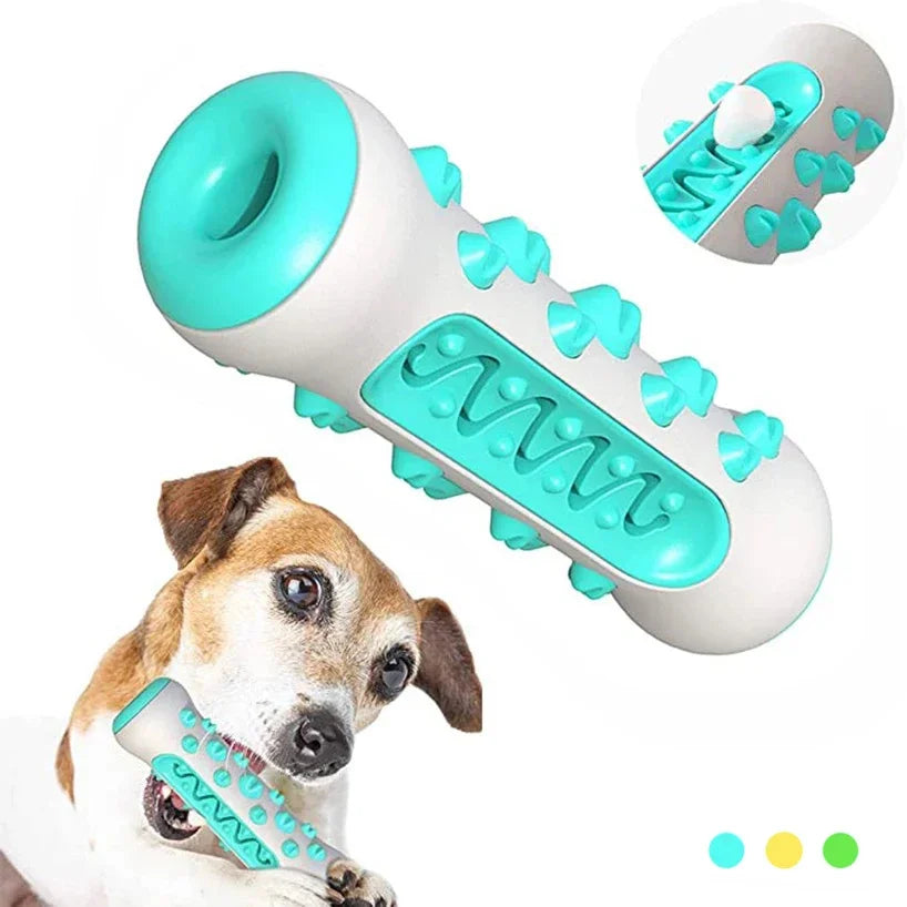 Extra-Tough Elastic TPR Dog Molar Toothbrush Toy - 360-Degree Depth Dental Care Cleaning Chew Stick for Puppies, Medium, and Large Dogs