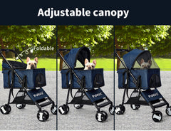 Pawz Pet Stroller Dog Cat Travel Carrier Bicycle Trailer Pram Foldable Pushchair