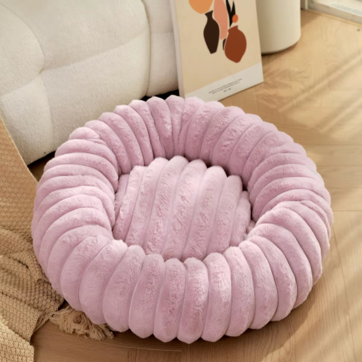 40-70Cm Pets Bed Winter Keep Warm Fluffy Pets Dogs Beds Large round Super Warm Soft Cat House Plush Cat Nest Winter Big Bed