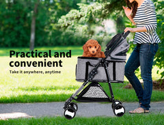 Pawz Pet Stroller Dog Cat Travel Carrier Bicycle Trailer Pram Foldable Pushchair