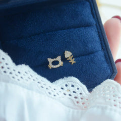 Sparkly Stud Cute Kitty Earrings
