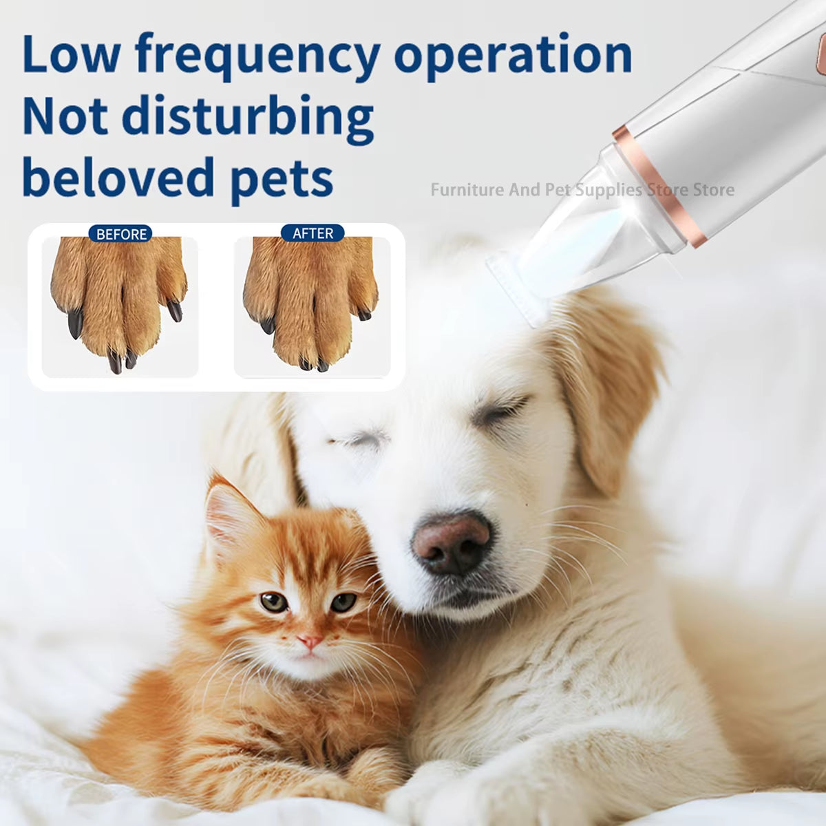 2-in-1 Pet Nail Trimmer and Grinder for Dogs and Cats