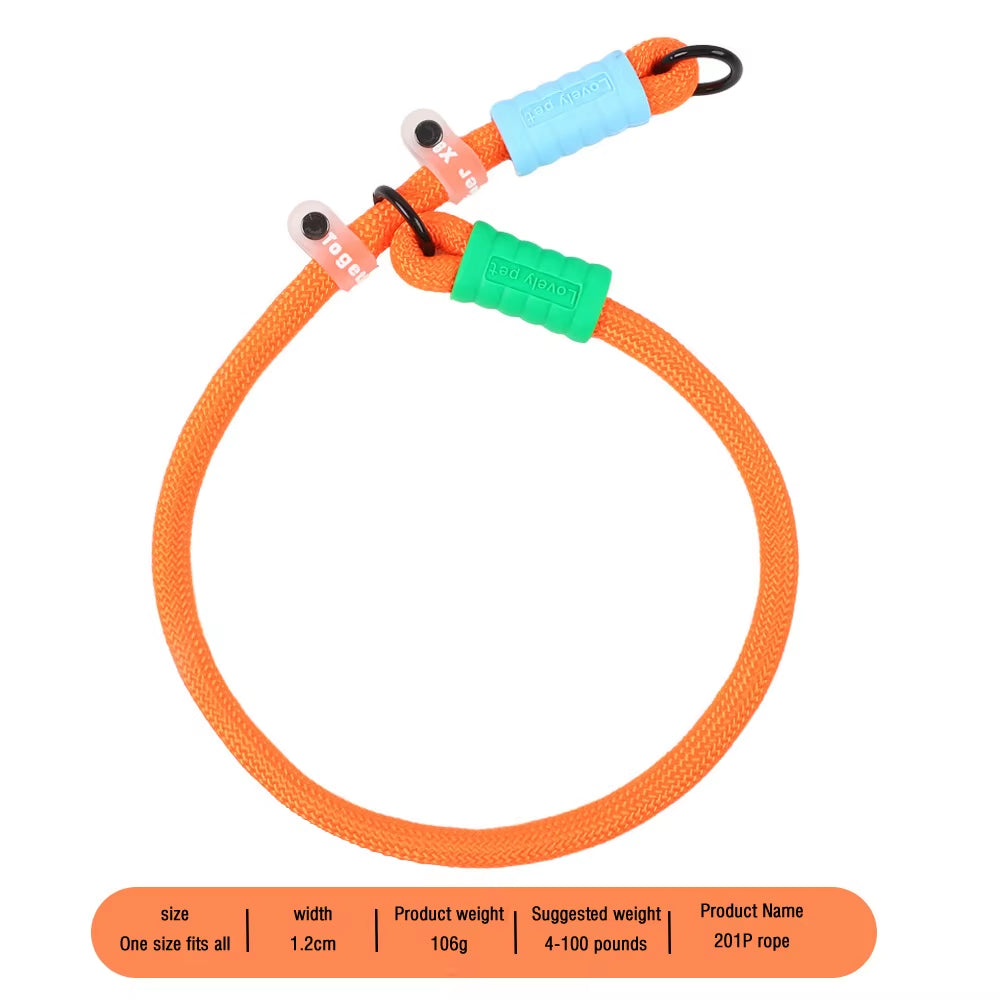 New Pet P-Chain Explosion-Proof Punching anti Slip Wear-Resistant Cotton Candy Traction Rope for Walking Dog