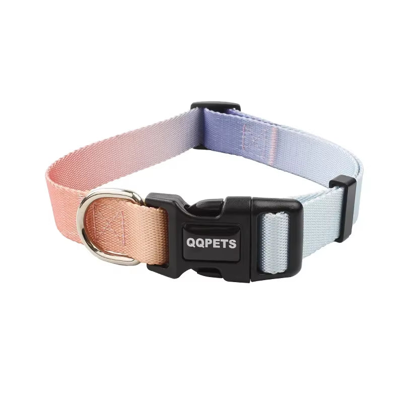 Nylon Adjustable Dog Collar & Lead Set - Multicolor Designs