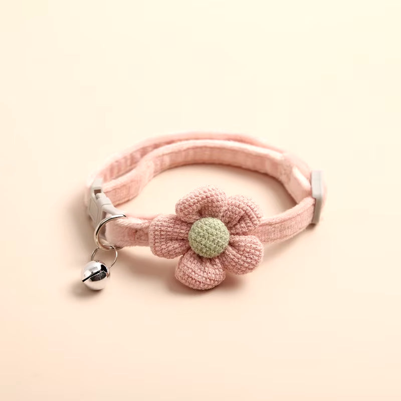 1Pc Cat Collar with Cute Flower Adjustable Buckle Cat Collar Bell Collar Cat Small Pet Supplies Kitten Collar Small Dog Acce