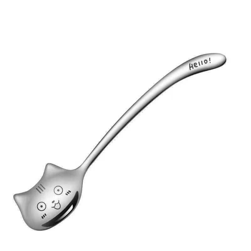 Cat Faced Design Spoons - Stainless Steel