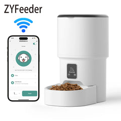 4L WIFI Button Automatic Cat Feeder Intelligent Cat and Dog Pet Feeder Smart Pet Cat Food Dispenser Pet Feeder(No 5V 1A Plug)